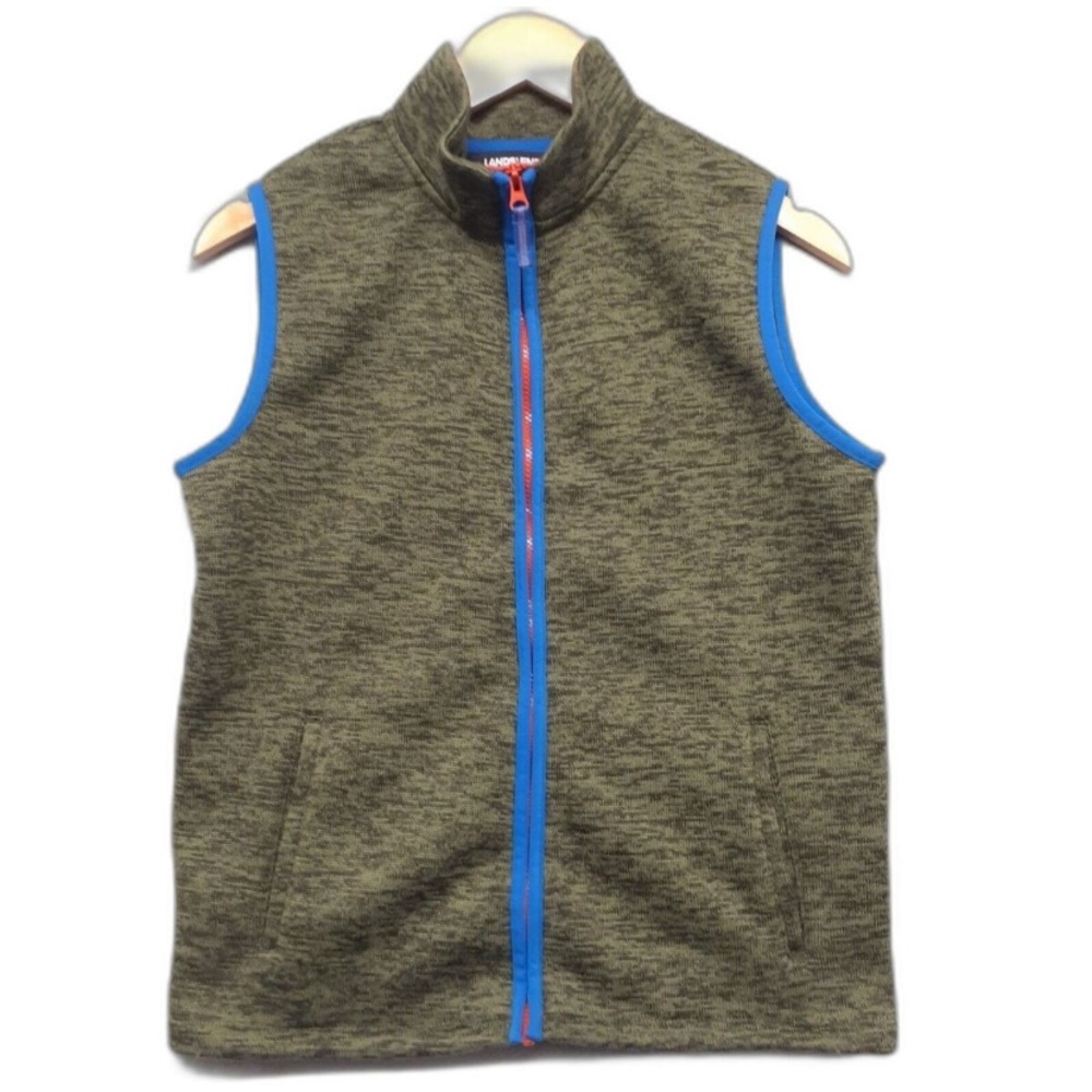 Land’s End Sleeveless Unisex Kids' Sweater Vest size medium 5-6 green